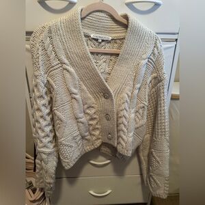 Endless Rose Cable Knit Cardigan Sweater - Cream